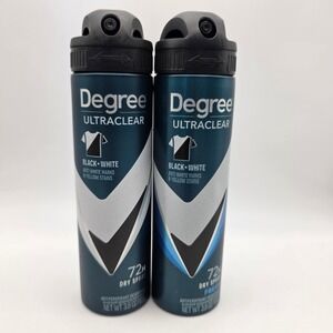 2 Pack Degree UltraClear Black+White Fresh 72H Antiperspirant Dry Spray 3.8oz